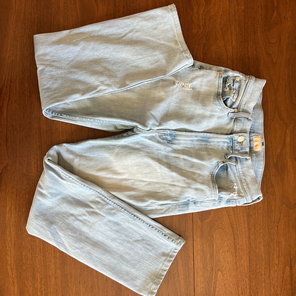 Mother High Waisted Rider Ankle Fray in Island Afterhours